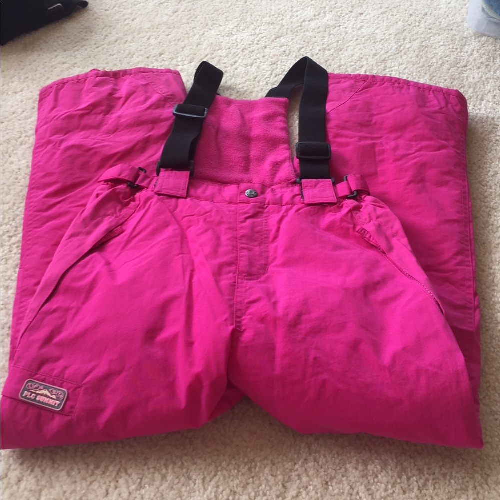 Pink Kids Snow Bibs